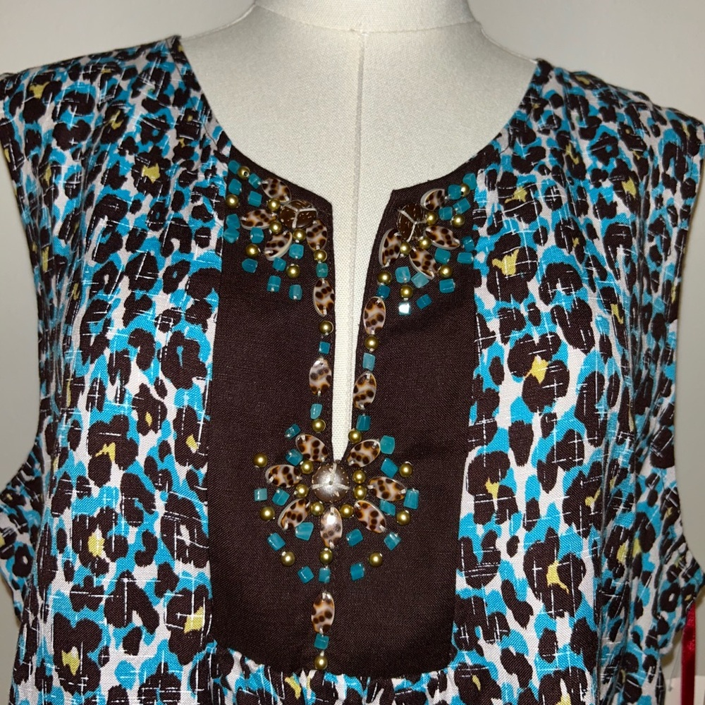 💙🤎♦️NWT Ruby Rd. Animal Print Dress🤎💙 - Picture 3 of 12